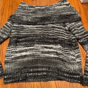 Lane Bryant 18 20 Plus Women’s Sweater Off Shoulder Marled Striped